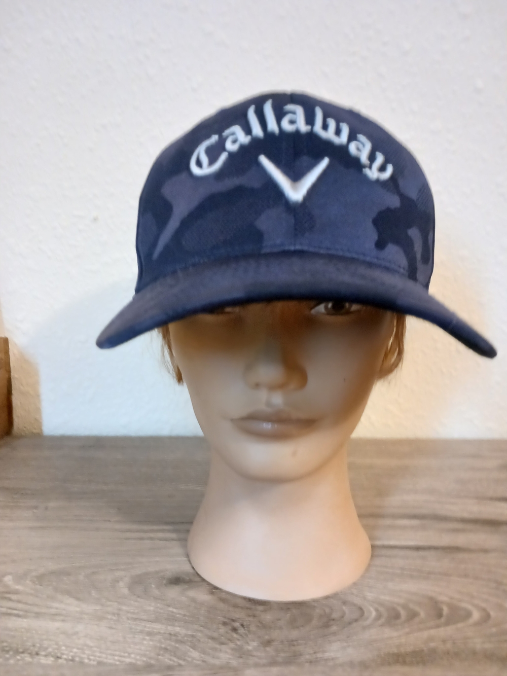 Callaway Navy Camo Golf Hat Flex Fit 110 Silver Embroidered Logo/